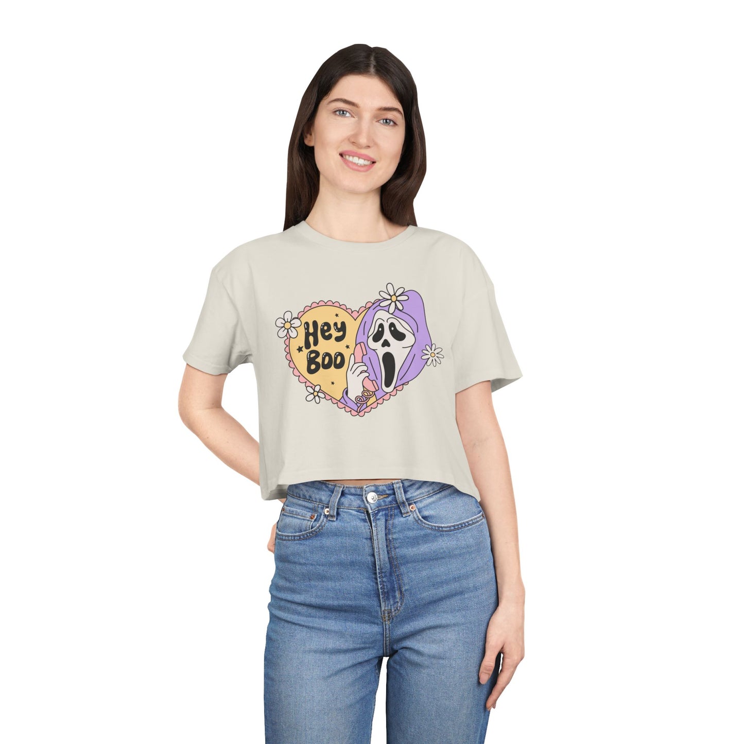 Hey Boo Crop Top, Cute Halloween Shirt