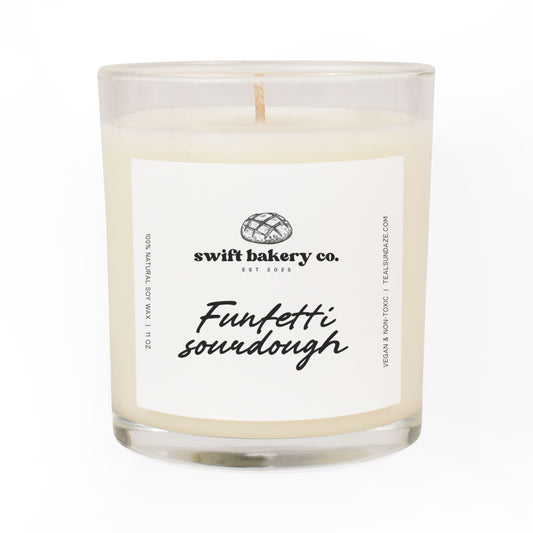 Funfetti Sourdough Candle – 11 oz Soy Wax Bakery Candle Inspired by Taylor