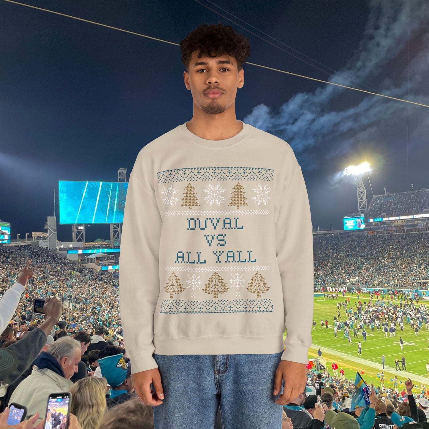 Duval vs All Y'all Ugly Christmas Sweatshirt