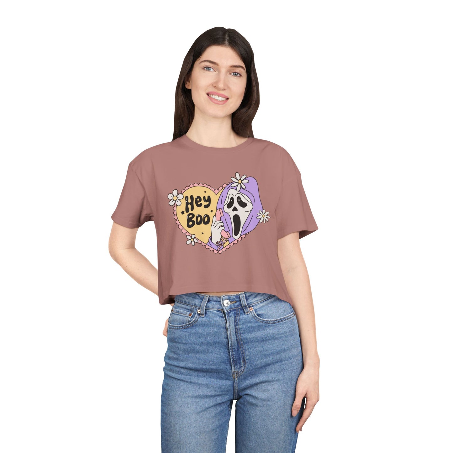 Hey Boo Crop Top, Cute Halloween Shirt