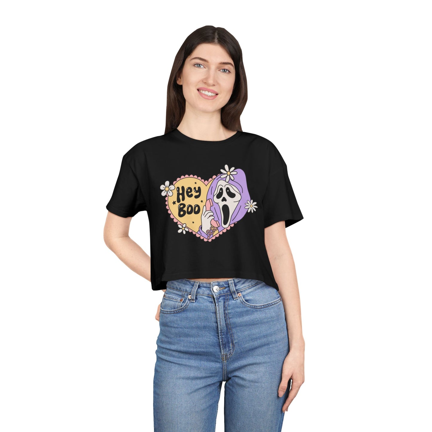 Hey Boo Crop Top, Cute Halloween Shirt